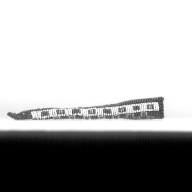 幅：4.1 (cm)×奥行：20 (cm)×高さ：3.0 (cm)／71 (g)，撮影・計測日：1986-09-05